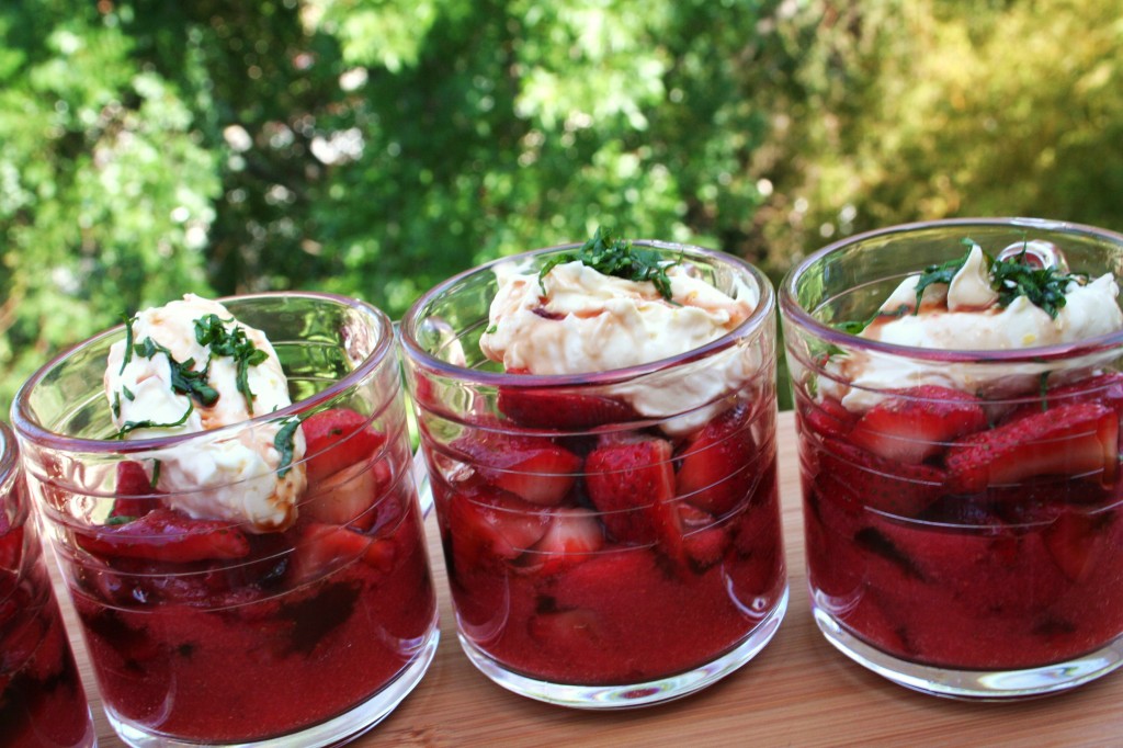 Balsamic Strawberries with Honey-Ricotta Cream
