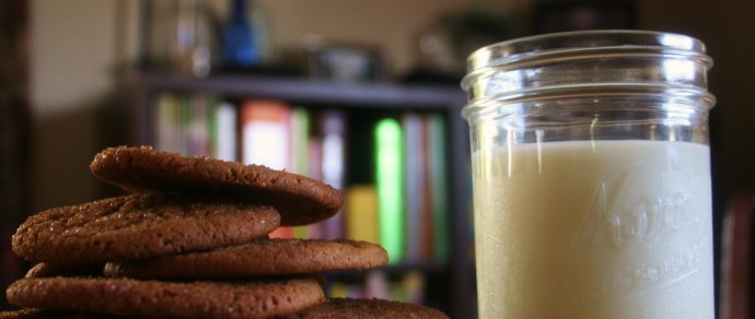 Gingersnap Cookies and Milk Make Bedtime a Sweet Time