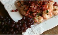 SAUTÉED SHRIMP WITH SHALLOTS AND CHAMPAGNE GRAPES
