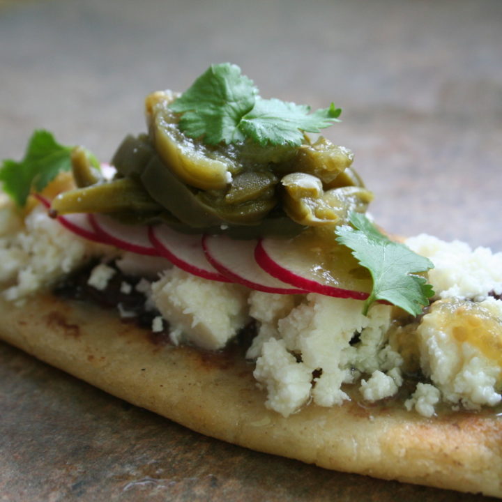 Black Bean Tlacoyos made with Cotija cheese