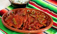 CHULETAS CON NOPALITOS EN SALSA GUAJILLO – Smoky, Spicy, Flavorful!