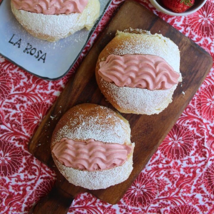 Pan de Leche with Strawberry Pastry Cream